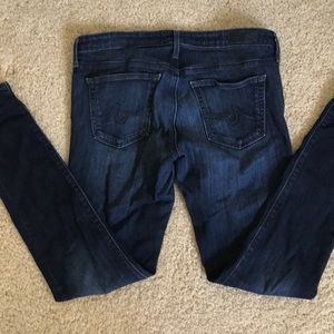 Dark wash denim AG ankle fit